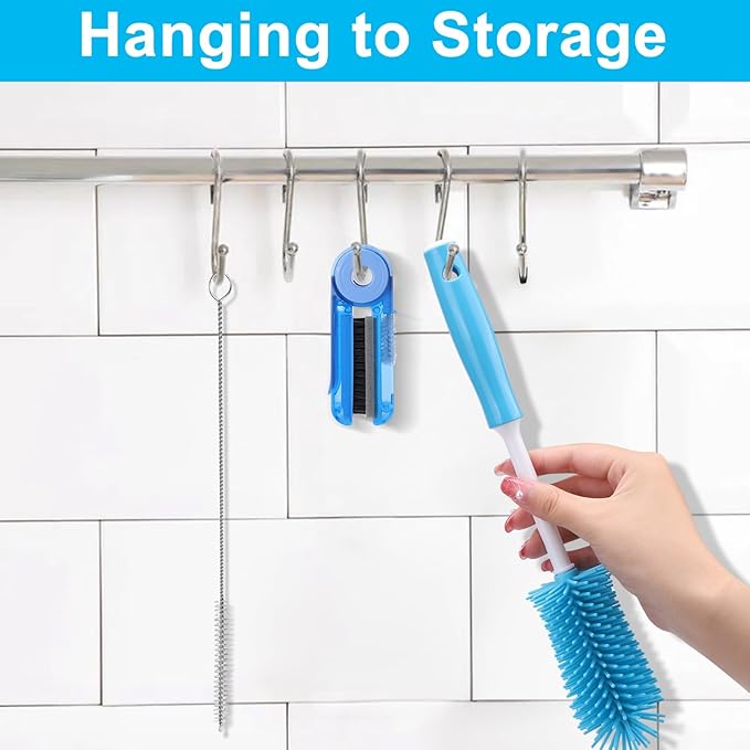 XANGNIER 3 Pack Water Bottle Cleaner Brush Kit-Cleaning Set for Sports Water Bottle, Baby Bottles, Tumbler Cup Bottle Cleaner Brush