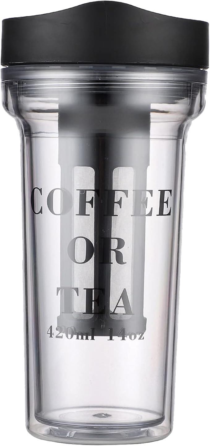 ZJchao Cold Brew Coffee Cup, Portable Cold Brew Coffee Maker Cup Iced Maker and Tea Brewer for Outdoor Camping Trip