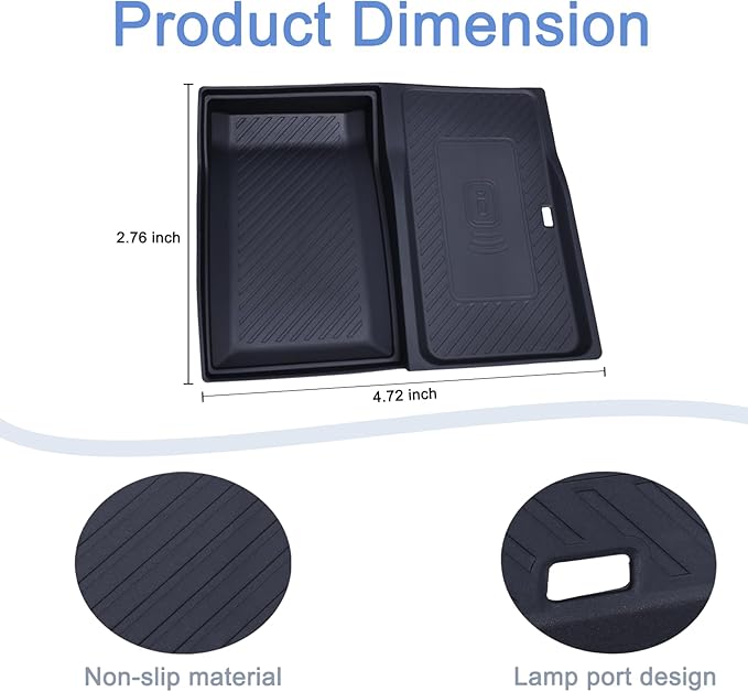 JKCOVER Center Console Wireless Charging Protective Non-Slip Mat Compatible with BMW X5 G05 X7 G07 (2019-2026) and BMW X6 G06 (2020-2026) Accessories Console Inserts Phone Charger Protective Pad