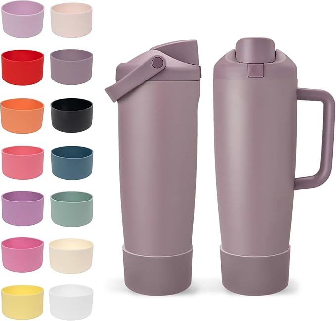 Silicone Boot for Owala 30oz & 40oz FreeSip Sway Bottles & Tumblers - Non-Slip, Scratch-Resistant, Stability Enhancer, Available in 18 Colors (Spring Revival)