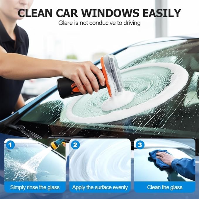 4 Packs Handheld Glass Oil-Film Remover, Car Glass Cleaner Oils Film Cleaning Brush, Q4 Glass Guard Windshield Cleaner & Oil Films Remover Emulsion Coating for Cars Window, Crystal Clear View