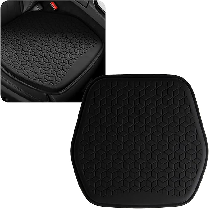 Car Seat Cover Cushion, Seat Protector Pad, Gel Chair Cushion for Front & Back Seats, Universal Non-Slip Breathable Comfortable Chair Covers for Cars SUVs Trucks Office Wheelchair (Black)