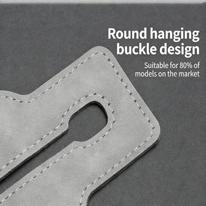 Velocury Car Seat Hooks for Purses and Bags, Foldable Headrest Hooks for Car, Faux Suede Back Seat Organizer for Groceries, Handbags and Accessories (Gray, Pack of 4)