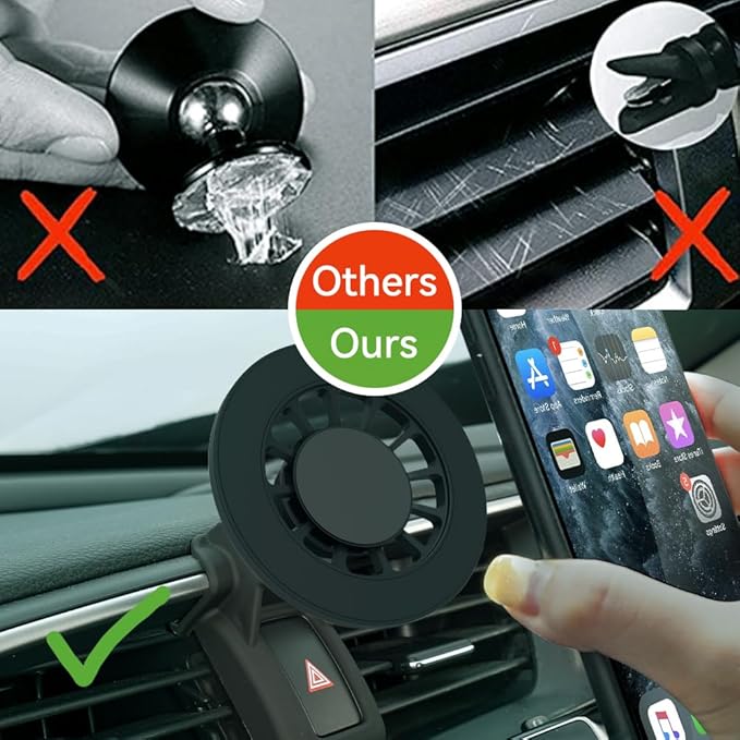 BEERTE fits for Magsafe Car Mount for Honda Civic 2016-2021 [20 Strong Magnets] Magnetic Phone Holder for iPhone 17 16 15 14 13 12 MagSafe Case Car Air Vent Cell Phone Navigation Automobile Cradles