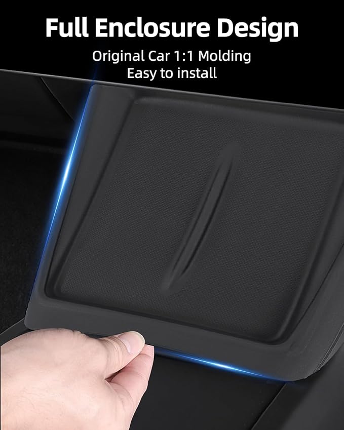 Model y Centre Control Wireless Charging Mat，Center Console Wireless Charger Pad Compatible with Tesla Juniper Model y 2026 2025 (Model y Juniper Full Cover pad)