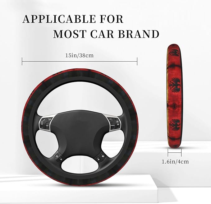 Germaneagles Flag Universal Fit Steering Wheel Cover for Car, Truck, and SUV, Durable Steering Wheel Protection