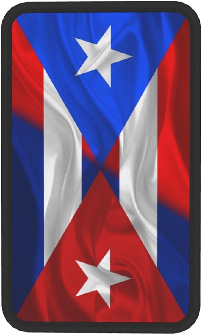 Auto Center Console Pad Puerto Rico Porto Rico Puerto Rican and Cuba Cuban Flag Wavy Car Armrest Cover Armrest Seat Handrail Box Cover Cushion Universal Decoration Protector Accessories