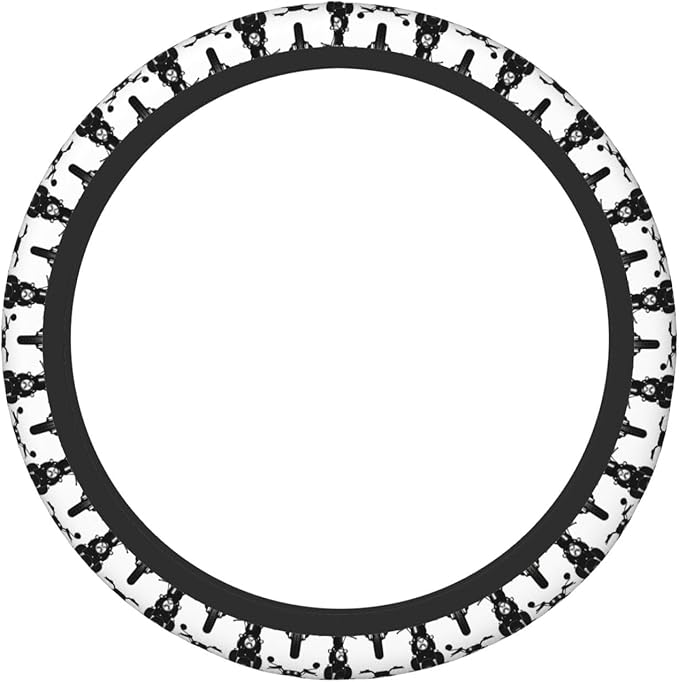Antique Motorcycle Pattern Universal Fit Steering Wheel Cover for Car, Truck, and SUV, Durable Steering Wheel Protection