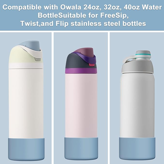 Silicone Boot for Owala Water Bottle 24/32/40 oz, Anti-Slip Protective Sleeve for FreeSip/Twist/Flip Water Bottles, BPA Free, Bottom Bumper Cover Protects Water Bottles from Scratches