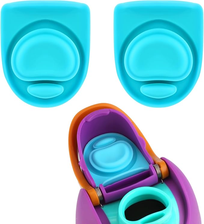 2pcs Water Bottle Top Lid Compatible with Owala FreeSip 24oz 32oz, Sealing Parts Replacement Stopper Silicone Plug Accessories for Owala Free Sip 19/24/32/40oz Seal Gasket Bottle Cap Mouth (Cyan)