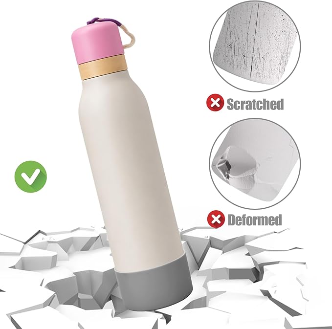 Mity rain 2PCS Silicone Boot for Owala FreeSip Twist Water Bottle, Anti-Slip, Noise-Reducing,Prevents Scratches(18oz Gray)