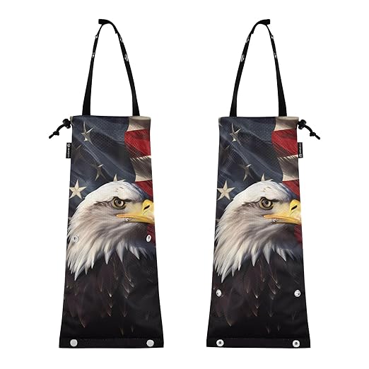 ALAZA Hanging Car Trash Bags Garbage Bag Trash Can for Back Seat Small Glede 1 Washable Storage Bag Retractable 2 Pack