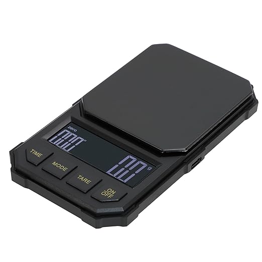 Coffee Espresso Scale with Timer, Digital, Automatic, Mini, Rechargeable, for Barista, 0.3-2000g/0.1g