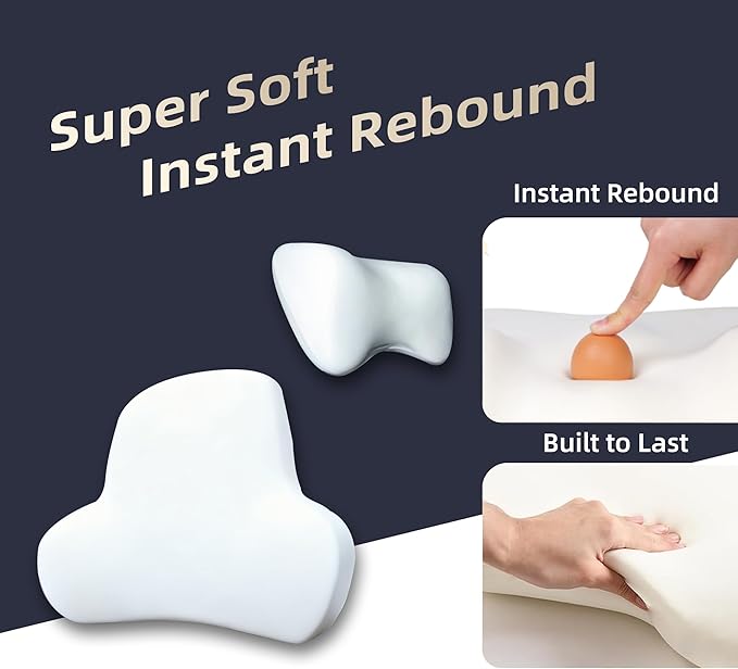 Car Neck & Lumbar Support Pillow Set for Honda HR-V, Soft Memory Foam Headrest & Back Cushion, Ergonomic Comfortable Seat Support for Daily Driving and Long Trips Car Interior Accessories