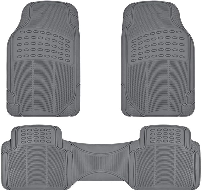 BDK MT783PLUS ProLiner Original Heavy-Duty Front & Rear Rubber Floor Mats, Gray, 3 Piece (Pack of 1)