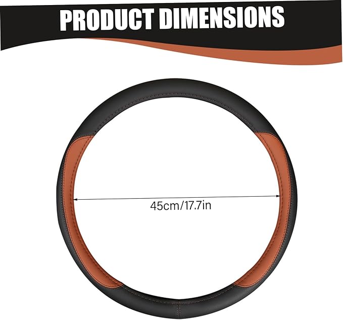 Steering Wheel Cover for Men, Leather 18 Inch Steering Wheel Cover Anti-Slip Fit Protection for Trucks & Big Rigs