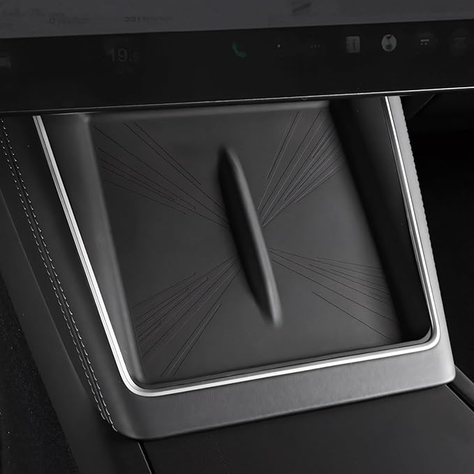 Model Y Juniper Centre Control Wireless Charging Mat，Center Console Wireless Charger Pad Compatible with Tesla Model y Juniper 2025 (Model y Juniper chager mat A)