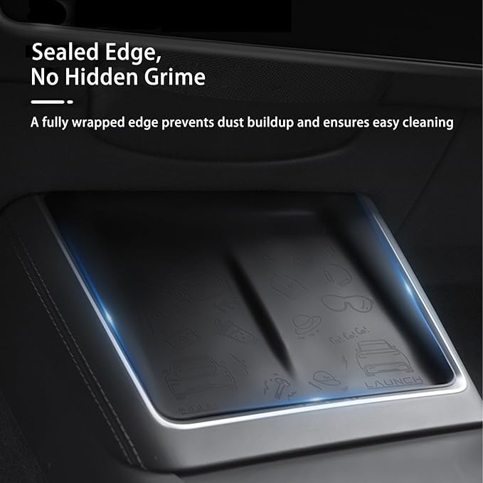 Anti-Slip Wireless Charging Silicone Protective Pad for Tesla Model Y/3 2025-2026, Durable ABS Material, Easy Installation