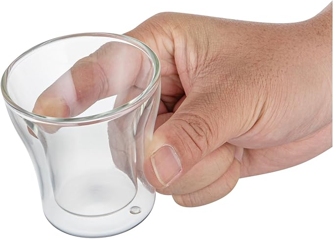 Restaurantware Espresso Shot Glasses 12 Case 3.38 Ounce Double Wall Insulated Borosilicate Glass Clear For Hot And Cold Beverages