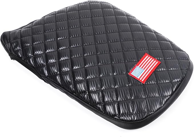 Upgraded Center Console Cover Pad Compatible with Corvette C7 2014-2019 Waterproof Armrest Seat Box Cover PU Leather Cover Arm Rest Covering Protector Accessories (American Flag USA)