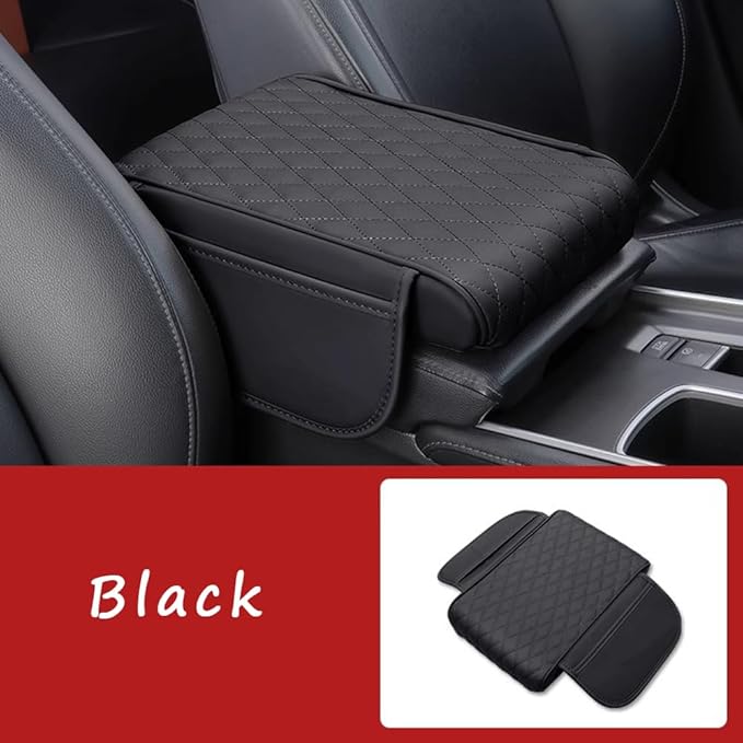 Car Armrest Cushion for Buick Enclave 2008–2025 2026 C1XX,Multifunctional Car Armrest Heightening Pad,Car Center Console Cover,Waterproof Nappa Leather Arm Rest Protector,Black