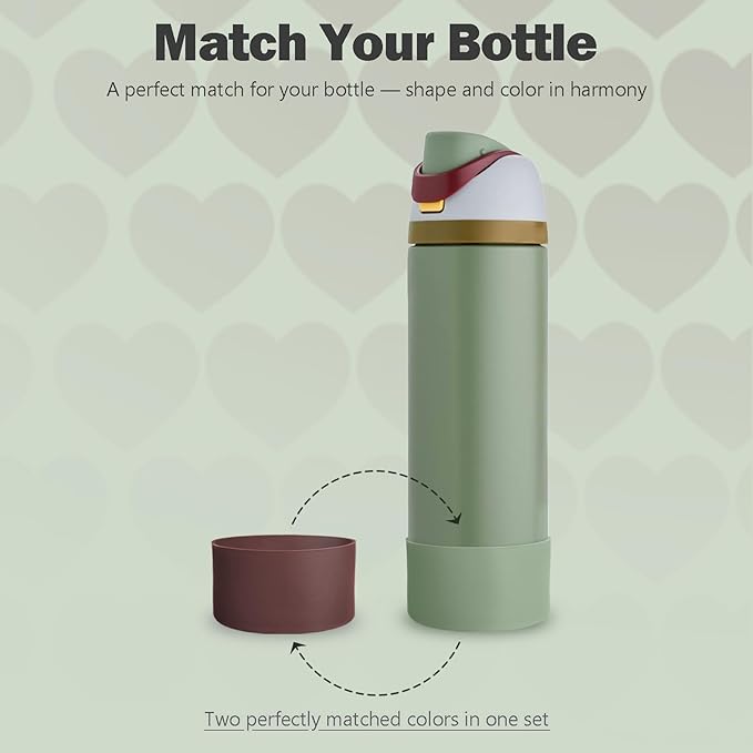 2PCS Silicone Boot for Owala 24oz FreeSip Water Bottle, Anti-Slip Scratch-Resistant Bottom Sleeve, Protective Sports Bottles Accessories, BPA-Free