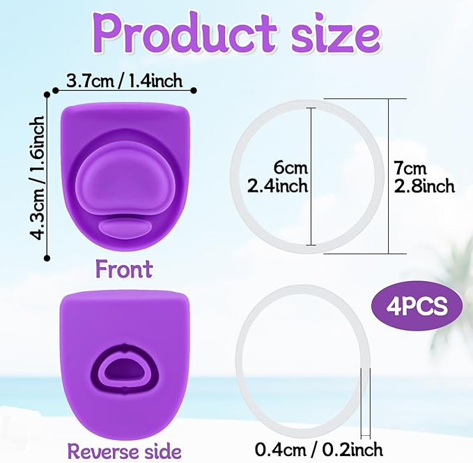 4 Sets Replacement Stopper and Ring Compatible with Owala FreeSip 24oz 32oz,Water Bottle Top Gasket Lid for Owala 16/19/24/32/40oz Seal Bottle Mouth Cap Stopper Silicone Parts Accessories (Purple)