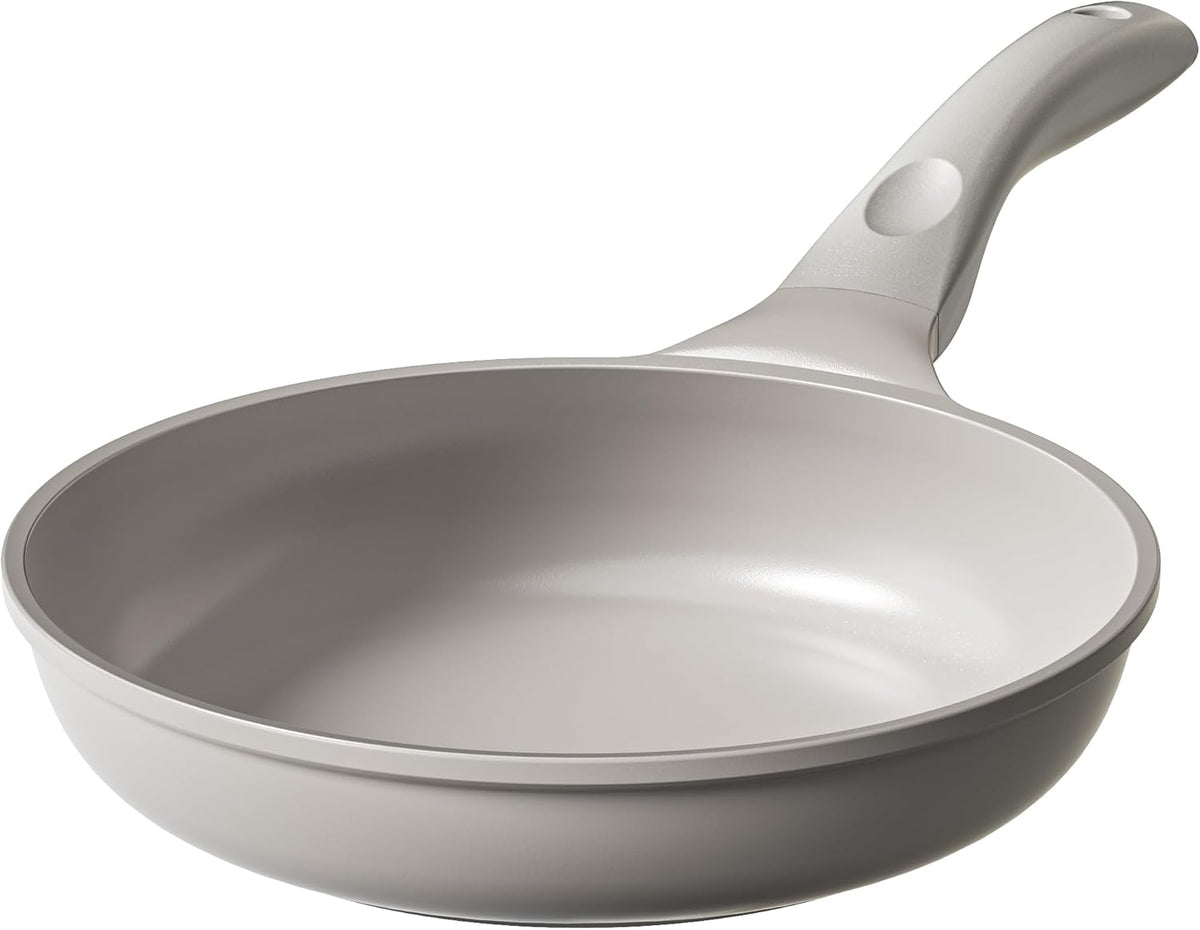 Redchef Ceramic Frying Pan, Small Nonstick Frying Pan, Non Stick Pans for Eggs & Omelets, PFOA & PFAS-Free, Fast & Even Heat, Compatible with All Cooktops, Dishwasher Safe, Beige White, 9.5"