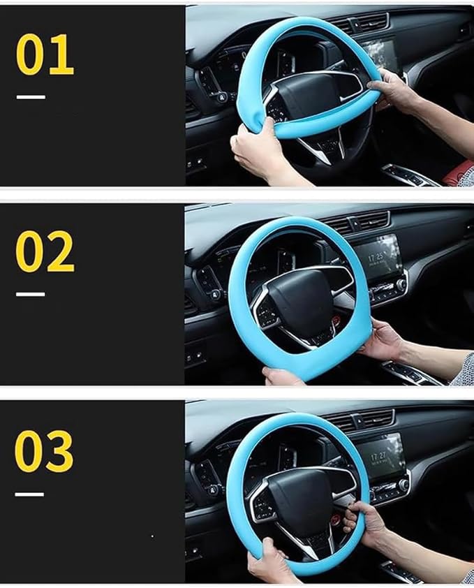 Cool Non-Slip Silicone Steering Wheel Protector, Universal Car Steering Wheel Protective Cover, Non-Slip Silicone Ultra Thin Steering Wheel Cover (Brown)
