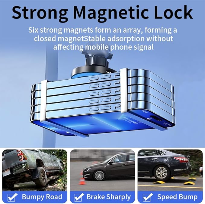 Car Magnetic Phone Mount for Toyota Grand Highlander 2024 2025 2026 and Grand Highlander Hybrid 2024-2026 Auto Accessories Best Cellphone Holder Fast 15W Wireless Charger Cell Phones Charging Stand