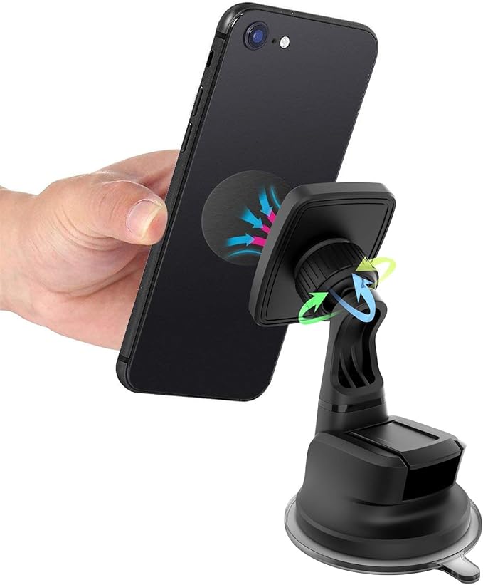 WixGear Dashboard Mount, Universal Magnetic Car Mount Holder, Windshield Mount and Dashboard Mount Holder for Cell Phones with Strong Dashboard Gel