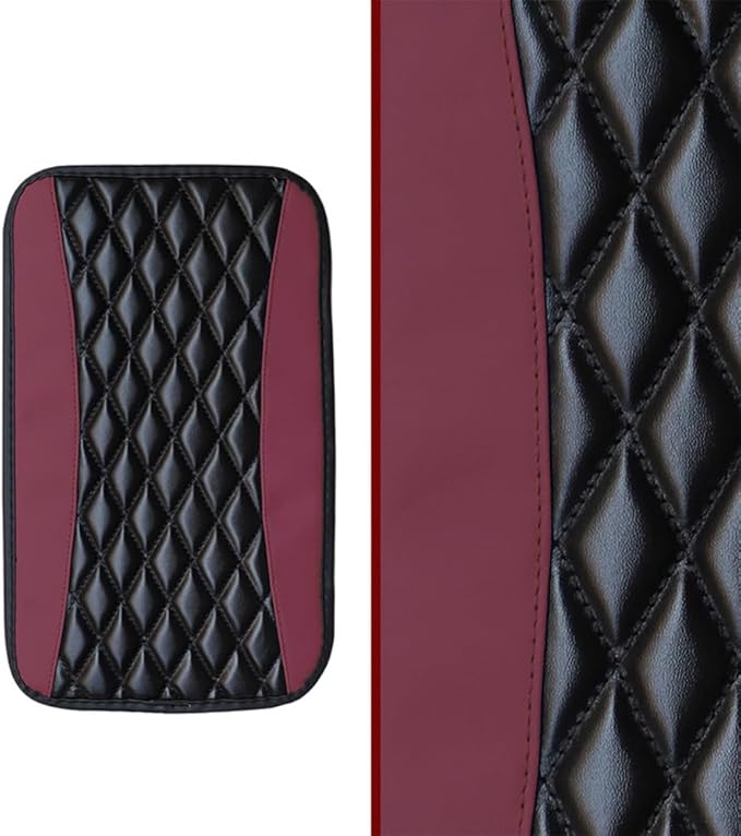 Leather Car Armrest Box Pad for Corvette C8 Stingray/C8 Coupé/C8 Z06/C8.R/C8 LT2 LT6 2019-2023 Waterproof Armrest Center Console Protector Cover Universal Arm Rest Cushion,Winerd