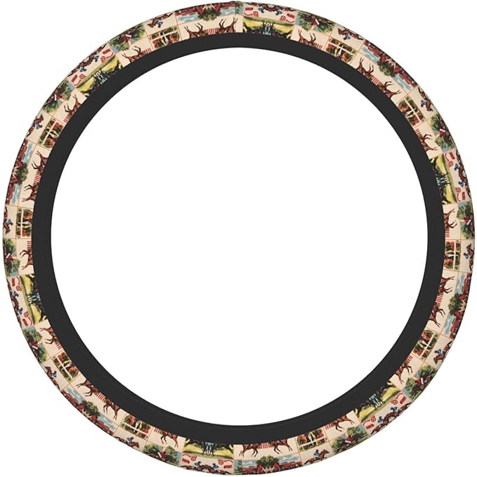 Horse Racing Universal Fit Steering Wheel Cover for Car, Truck, and SUV, Durable Steering Wheel Protection