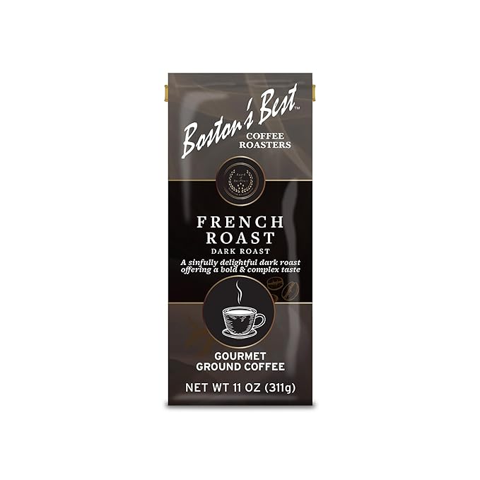 Boston’s Best Coffee - Rich & Bold French Roast Gourmet Delicious Dark Roast Premium Ground Coffee, 11 oz. / 311 g Bag