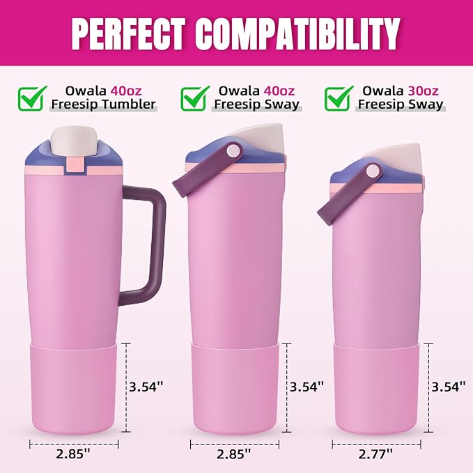 Silicone Higher Boot Compatible with Owala 30oz & 40oz FreeSip Sway Bottles & Tumblers, Large Protection Anti-slip Bottom Cover Sleeve for Freesip Sway Tumbler and Bottle