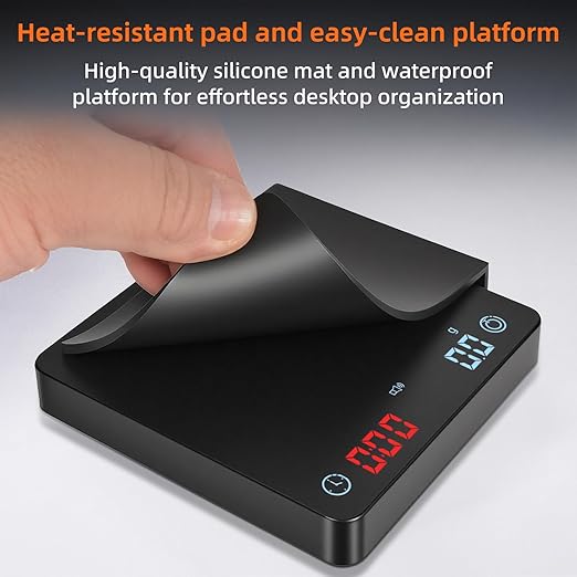 Mini Coffee Scale, Precise Espresso Scale with Timer & USB-C Charging, 0.1g/2kg Portable Small Scale for Baristas & Home Brewing, Auto-Timer for Pour Over, Espresso (Perfect for Home & Café)