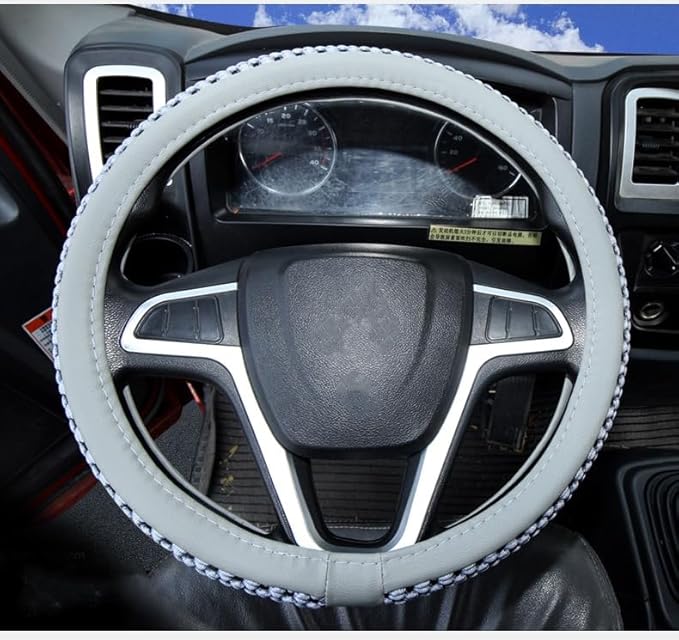 Size 16-20 Inch Ice Silk Ventilation Multi-Style Comfy Grip Steering Wheel Cover for Truck, Bus, Big Rig Trucker,SUV， Anti-Slip Design 16-20 Inch (Gray, 16)