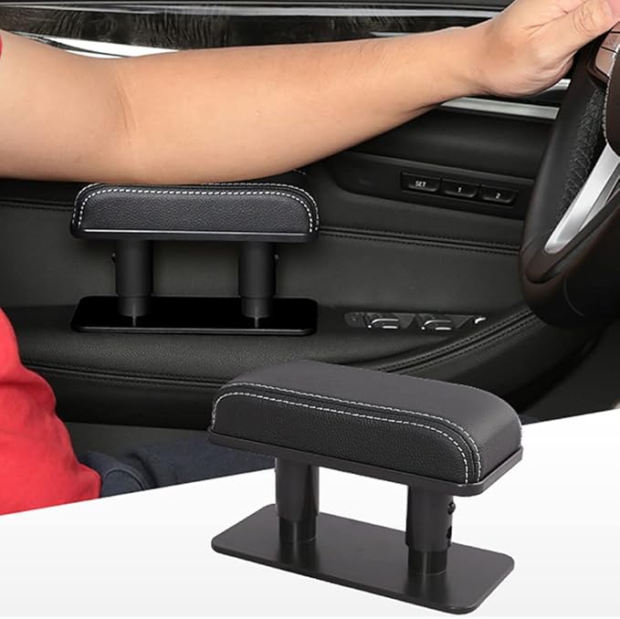 Car Driver Arm Pad Cushion Car Center Console Elbow Cushion Pad Car Door Armrest Rest Pad Adjustable Height Comfort Universal Fit for Most Car, Gray
