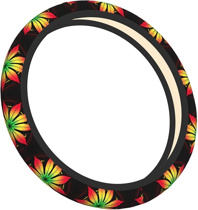 Weed Neoprene Steering Wheel Covers Women Men Car Accessories, Universal 15 Inch Fit Auto, Suvs, Truck