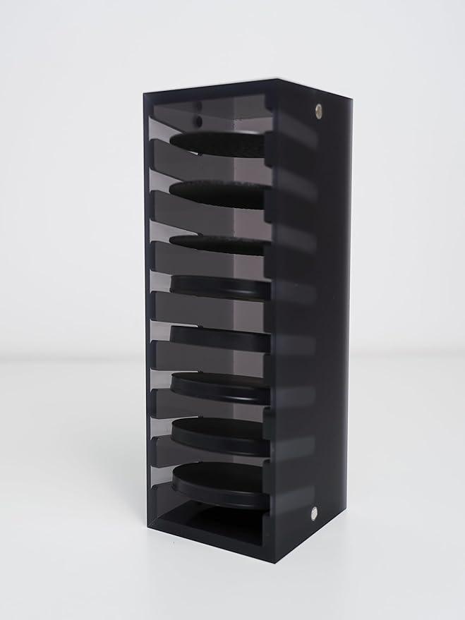 Normcore 58mm Coffee Tamper Base Storage Holder, Holds 8 Types of Puck Screen Rack Acrylic Stand Modular Station for 58mm Espresso Machine Accessories, Frosted Black