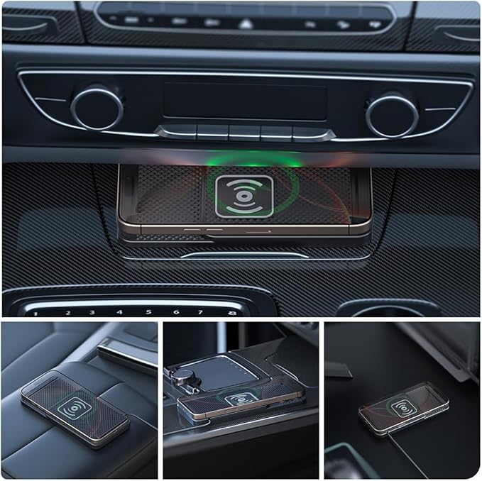 Wireless Charging Pad for Car for Nissan Kicks 2018-2026, 20W Fast Wireless Car Charger Pad Type-C/USB Non-Slip Phone Charging Mat,A 30cm Cable Type-C Plug