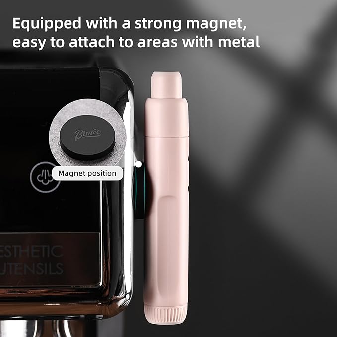 Retractable WDT Espresso Distribution Tool - Magnetic Espresso Stirrer Tool with Stainless Steel Retractable Needles, Coffee Needle Distribution Stirrer for Barista (Pink)