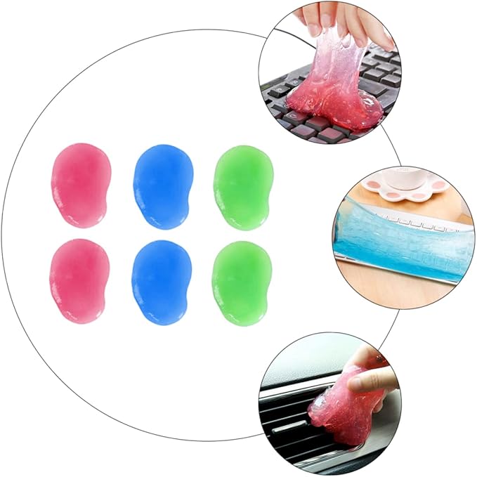 Mobestech 20 Pcs Keyboard Cleaning Mud Car Interior Duster Keyboard Cleaner Gel Car Cleaning Goo Speakers Dust Cleaner Cleaning Duster for Cleaning Jelly Dust Crystal