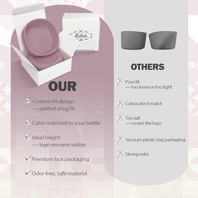 2pcs Silicone Boot for Owala SmoothSip Slider Coffee Tumbler 20oz 12oz, Anti-Slip Sleeve for Travel Coffee Mug, Protective Accessories for Owala BPA Free (Plum Perfect)