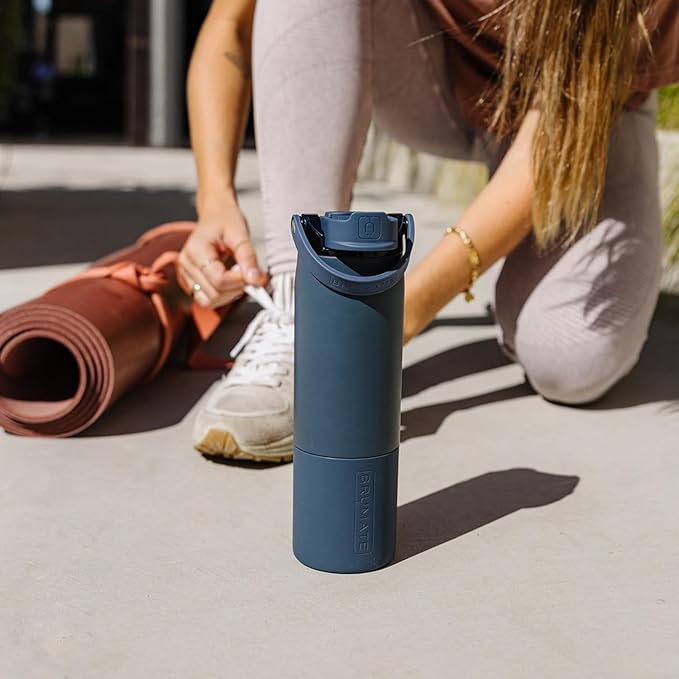BrüMate Rise 35oz Water Bottle With 100% Leakproof Covered Silicone Straw | Insulated Stainless Steel Water Bottle With Removable Straw | Fast Flow | Soft Sip Silicone Spout | BPA-Free (OD Green)