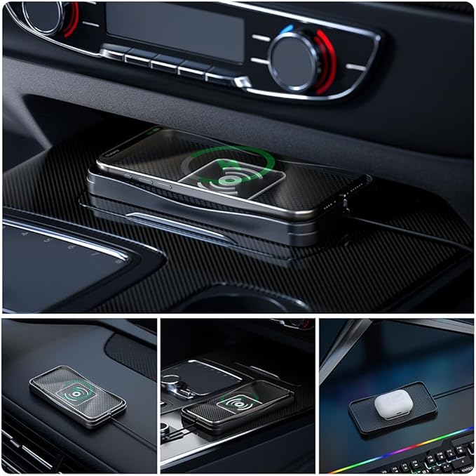 Wireless Car Charger Pad for Subaru Ascent 2019-2026, Type-C/USB 20W Car Wireless Charger Non-Slip Phone Charging Pad Car Accessories,B 30cm Cable USB Plug