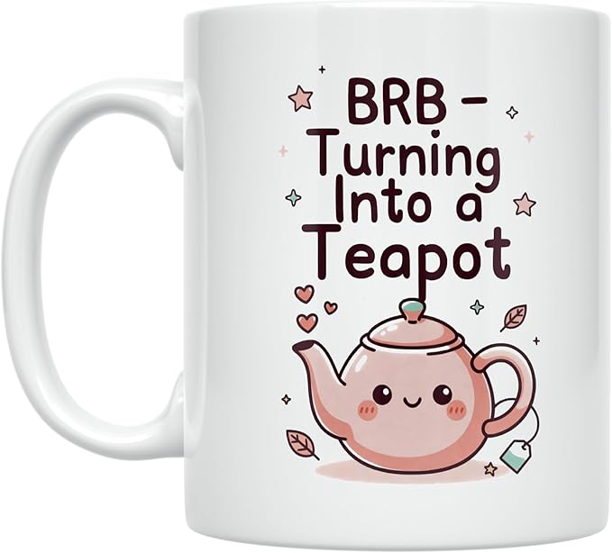 Turning Into a Teapot - Tea Lover - 11 oz White Ceramic Coffee Mug - Playful Design
