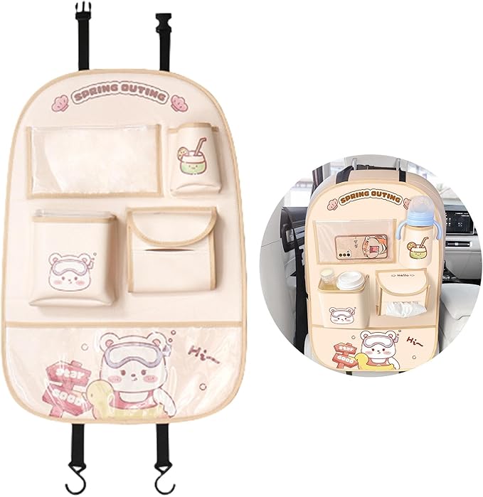 Back Organizers Multi Compartment Storage Bag Cartoon Pattern Back Pocket Multifunction Backseat Storage Pocket