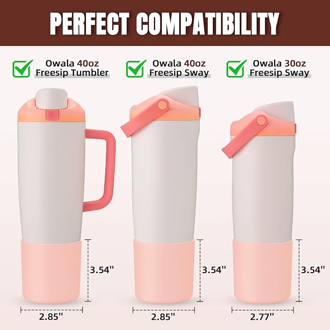 Silicone Higher Boot Compatible with Owala 30oz & 40oz FreeSip Sway Bottles & Tumblers, Large Protection Anti-slip Bottom Cover Sleeve for Freesip Sway Tumbler and Bottle