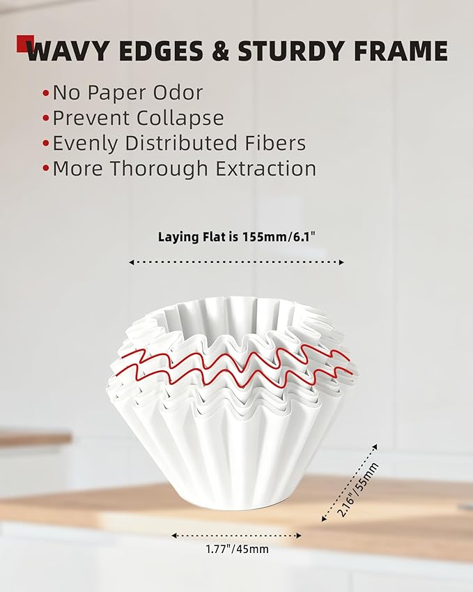 200 Pcs Disposable Coffee Filters for Ninja Pod & Grounds Single Serve Coffee Maker, Basket Small Coffee Paper Filters Compatible with Ninja PB051 PB041 Coffee Maker, 1-2 Cup